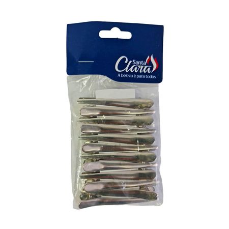 Santa-Clara---Kit-Clips-de-Cabelo-Metal-Médio-6cm-(12-Peças)--2