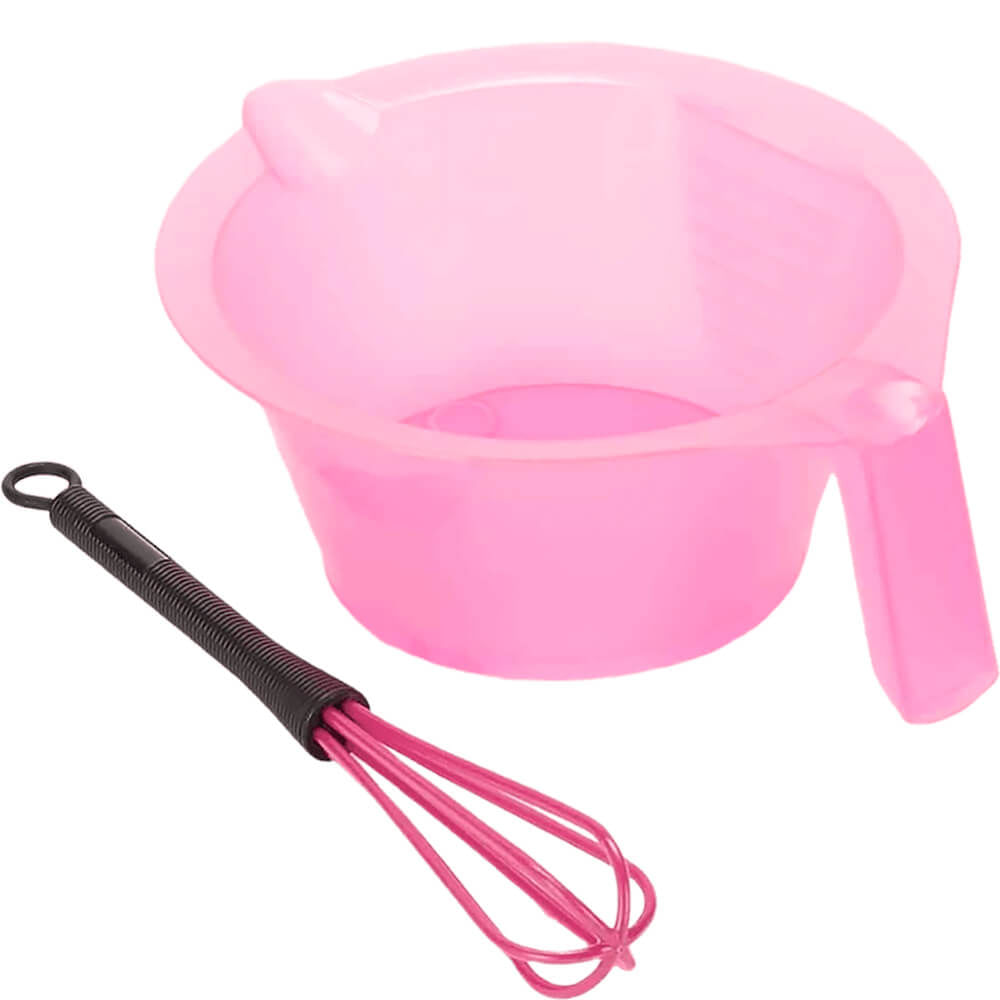 Nobrand - Kit Tigela e Fouet Misturador Aplicação de Cremes Rosa (2 Produtos)