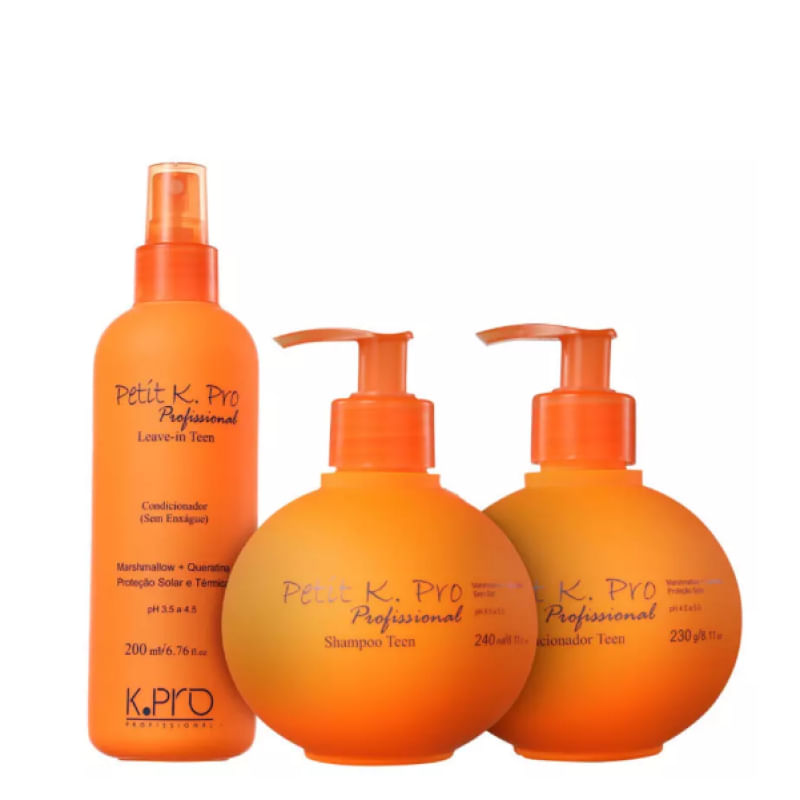 K Pro Petit Teen - Shampoo sem Sal+Condicionador +Leave-in