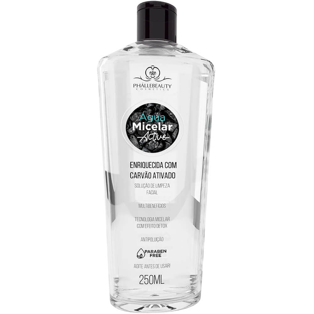Phállebeauty Active - Água Micelar com Carvão Ativado Antipoluição 250ml