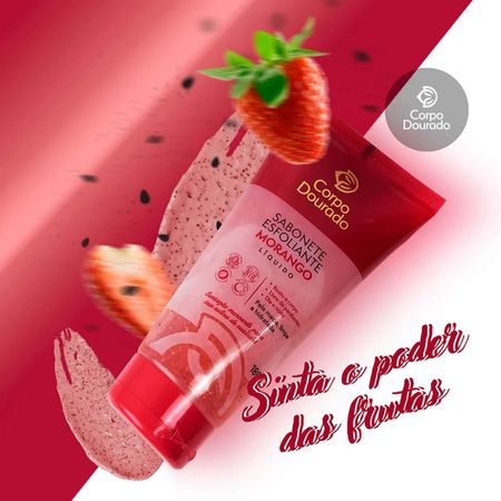 Corpo-Dourado---Sabonete-Esfoliante-Líquido-Rosto-e-Corpo-Morango-180ml--2