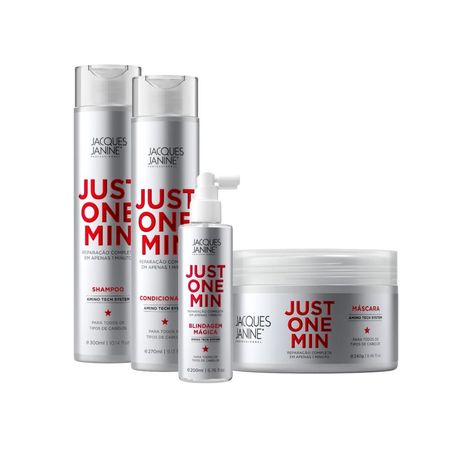 Kit-Jacques-Janine-Just-One-Min---Shampoo-300ml-+-Máscara-240ml-+-Condicionador-270ml-+-Co-Wash-500ml-+-Blindagem-200ml--1