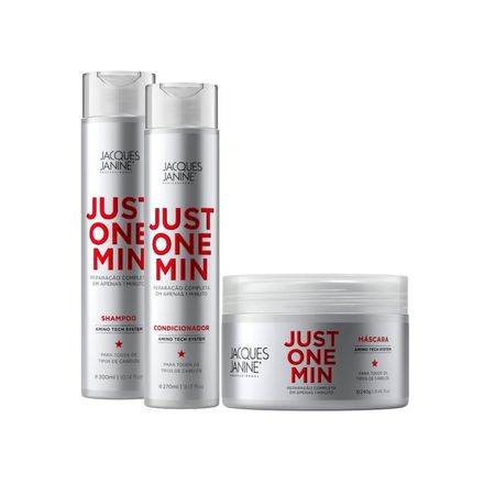 Kit-Jacques-Janine-Just-One-Min---Shampoo-300ml-+-Máscara-240g-+-Condicionador-270ml--1