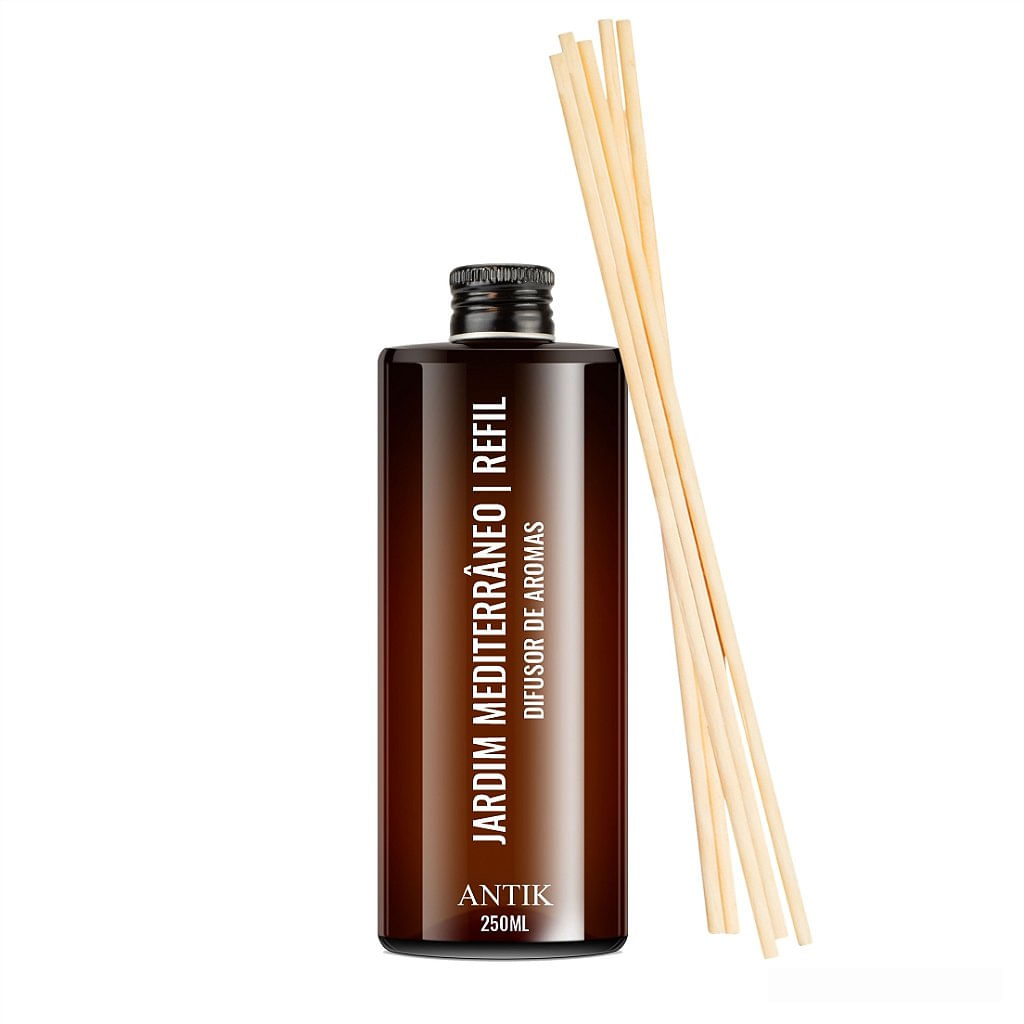 Difusor Jardim Mediterrâneo Refil - 250ml + Jogo de Varetas