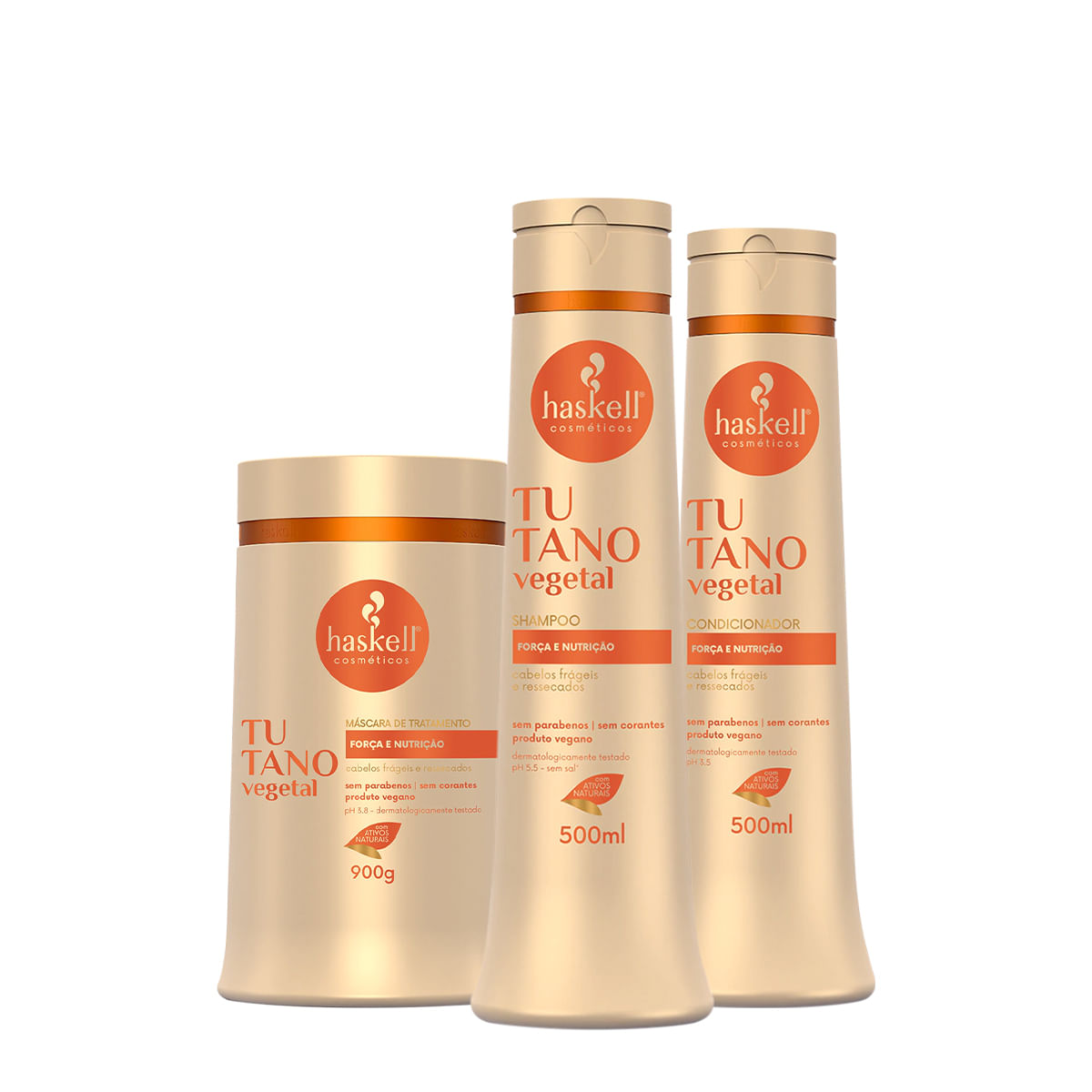 Kit Haskell Tutano Vegetal Home Care Shampoo + Condicionador + Máscara