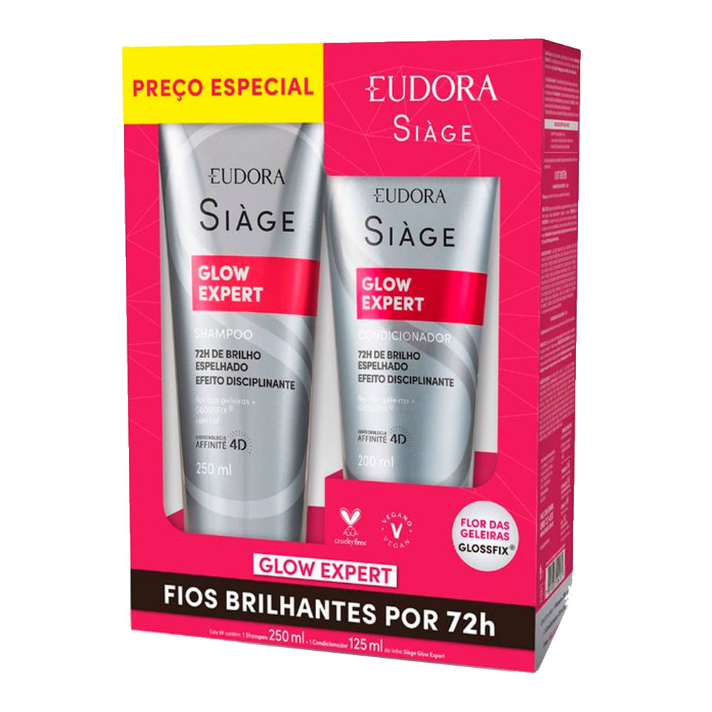 Kit Eudora Siàge Glow Expert Shampoo 250ml + Condicionador 125ml