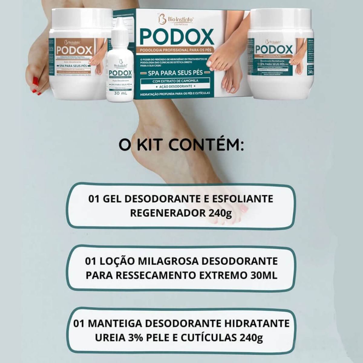 Bio Instinto Podox - Kit Podologia Tratamento Spa para os Pés (3