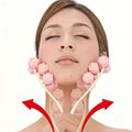 Nobrand - Rolo Massageador Facial 3D em V Plástico Flexível Verde com Rosa