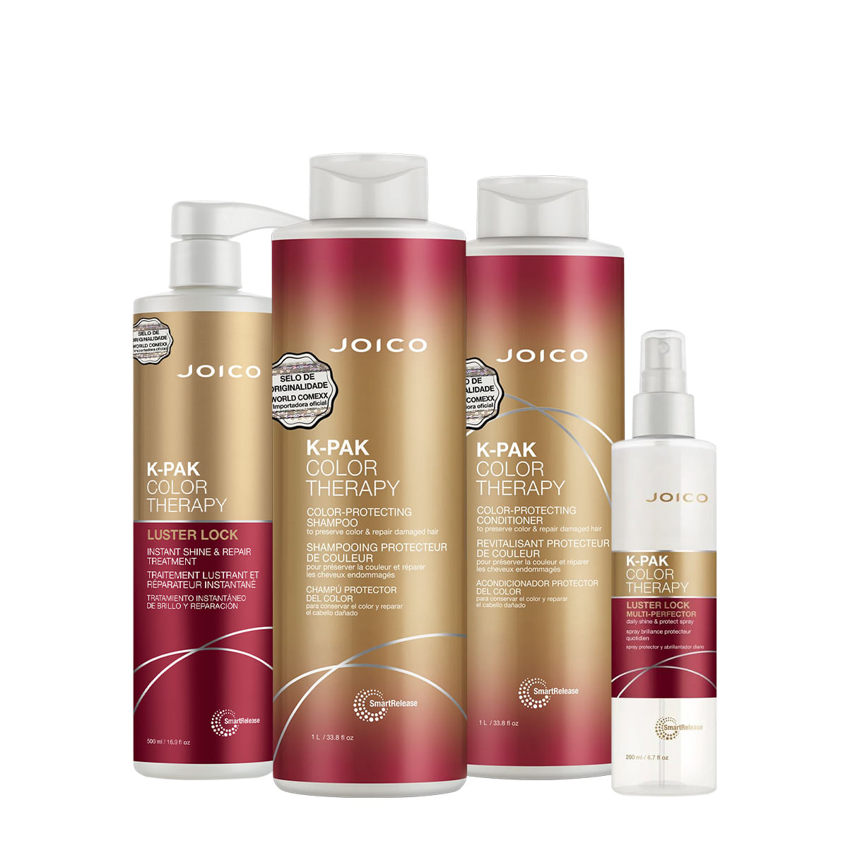 Kit K-PAK Color Therapy Smart Luster Lock Salon Total Leave-in (4 produtos)