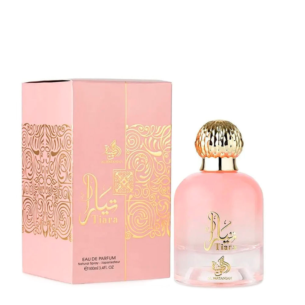 香水(女性用) al Wataniah Tiara 100ml Al Wataniah Tiara Pink Eau de Parfum Perfume Árabe Feminino 100ml