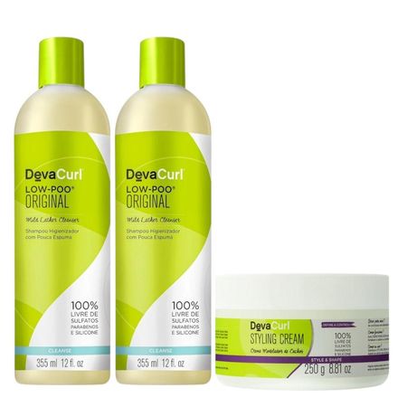 Kit-Deva-Curl---Low-Poo--355ml-(2-Unidades)-+-Styling-Cream-250g--1