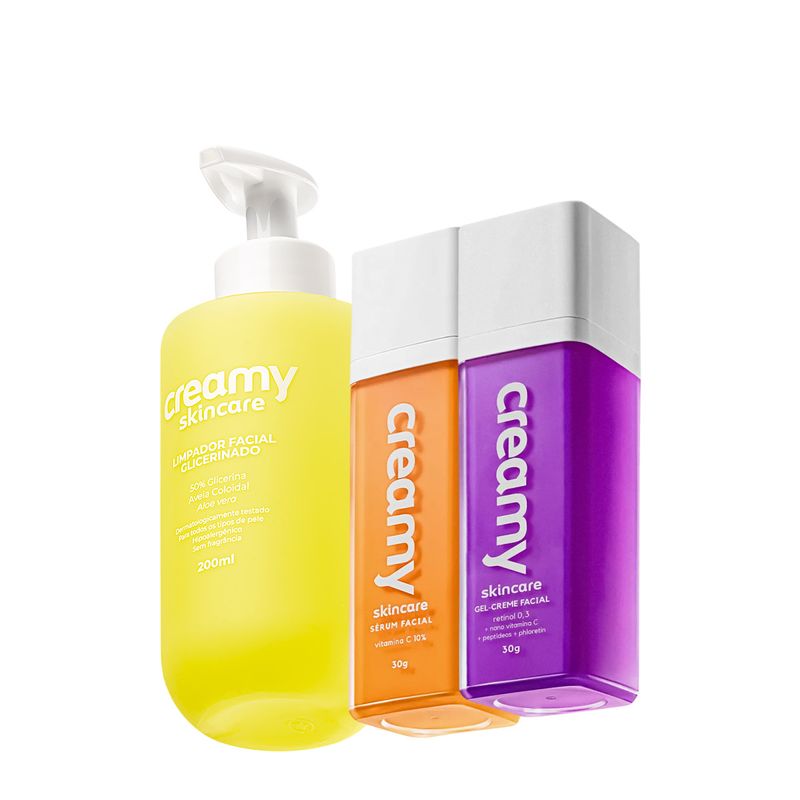Kit Creamy Skincare Limpador Glicerinado Vitamina C Retinol (3