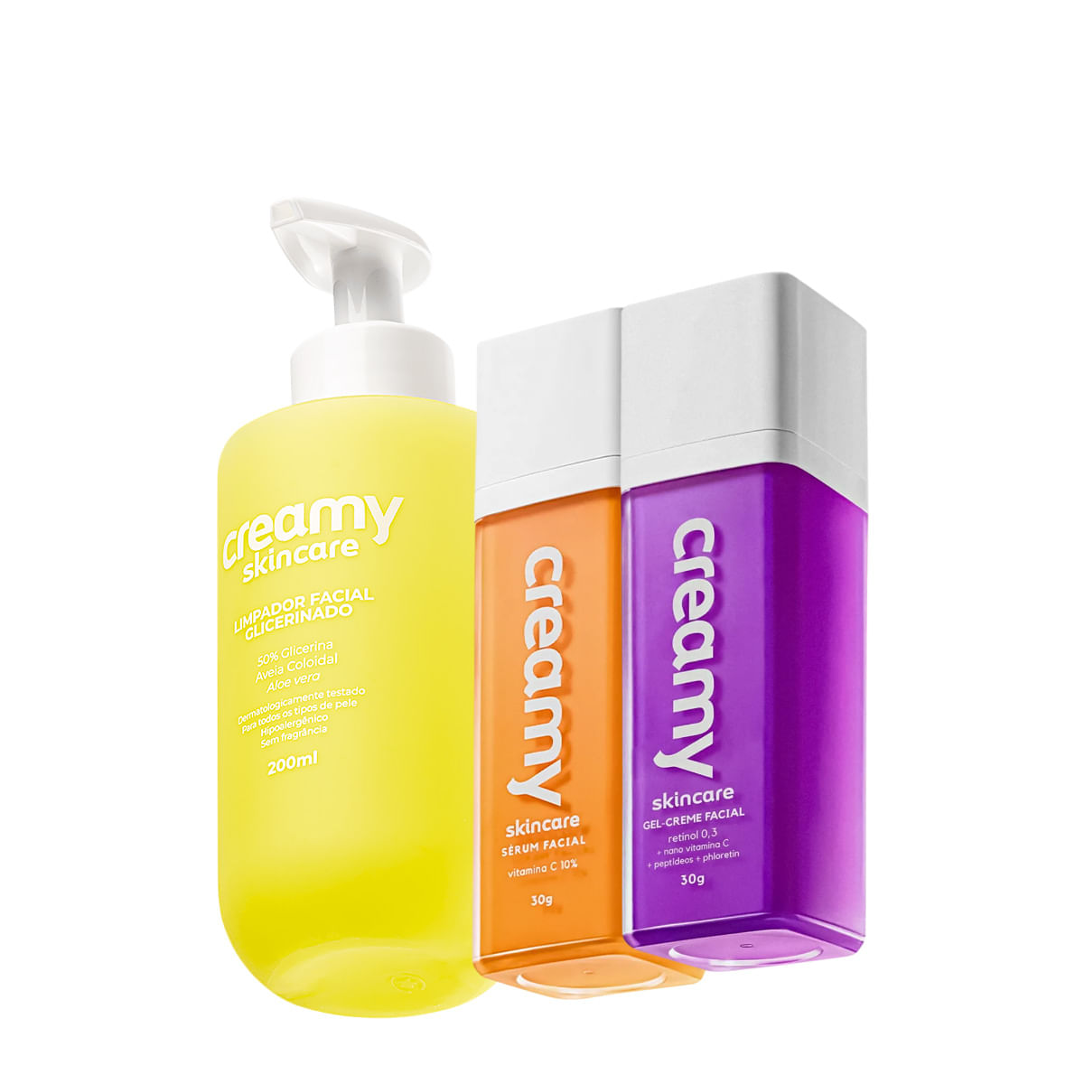 Kit Creamy Skincare Limpador Glicerinado Vitamina C Retinol (3