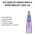 Kit Esmalte Verniz Impala Extra Brilho 7,5ml C/6