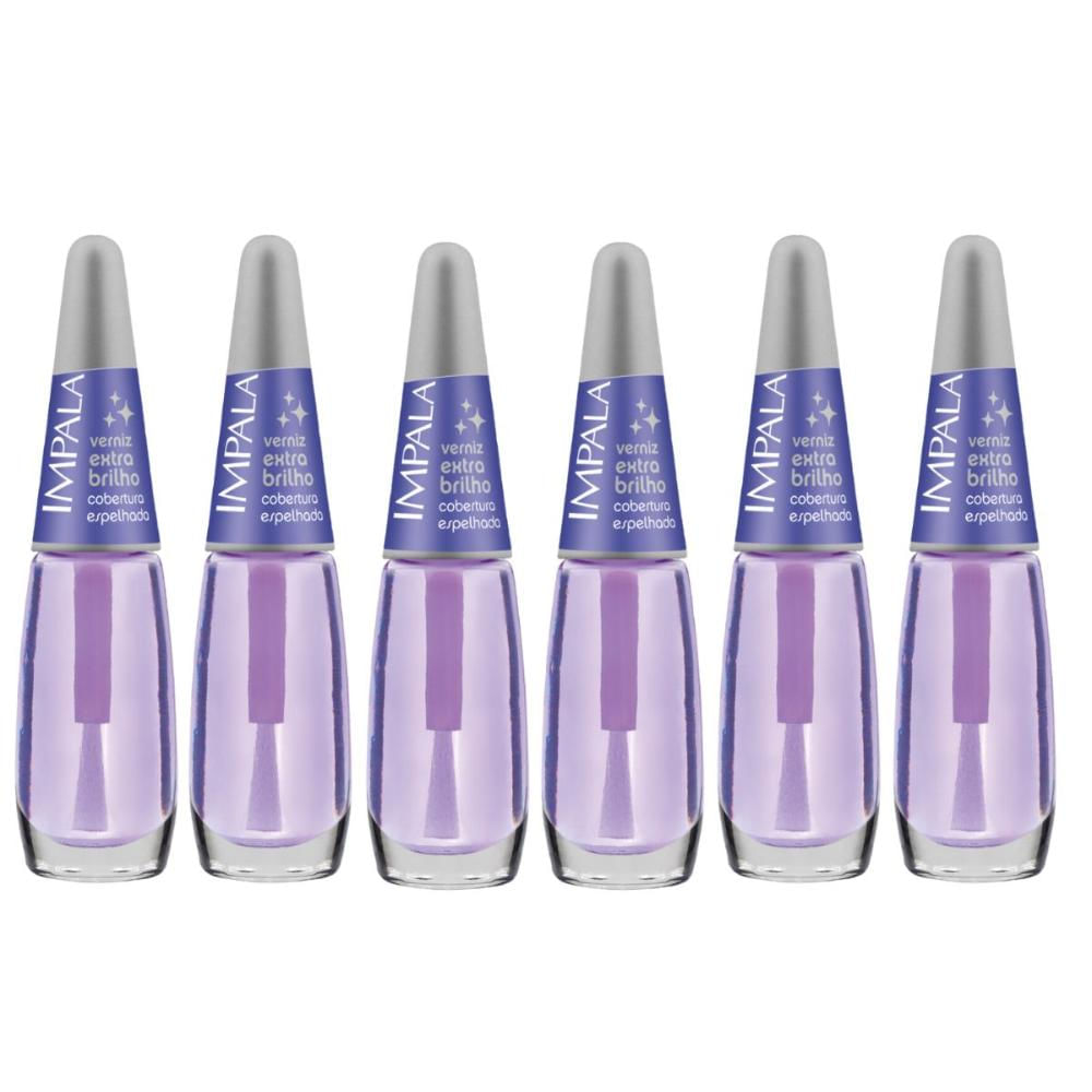 Kit Esmalte Verniz Impala Extra Brilho 7,5ml C/6