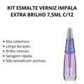Kit Esmalte Verniz Impala Extra Brilho 7,5ml C/12