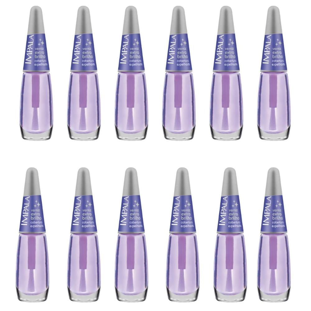 Kit Esmalte Verniz Impala Extra Brilho 7,5ml C/12