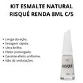 Kit Esmalte Natural Risqué Renda 8ml C/5