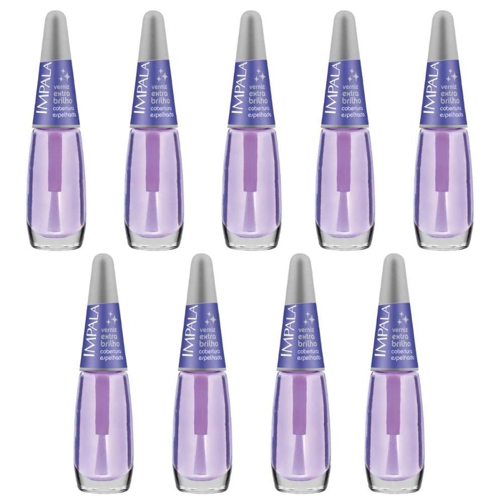 Kit Esmalte Verniz Impala Extra Brilho 7,5ml C/9