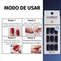 Unhas Autocolantes Kiss New York Impress Quadrado Médio Look At Me Bipm420br