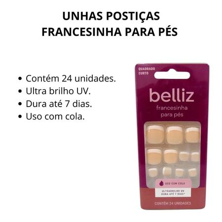 Unhas-Postiças-Francesinha-Para-Pés-Belliz-C/24-Uni-Cód.1208--2