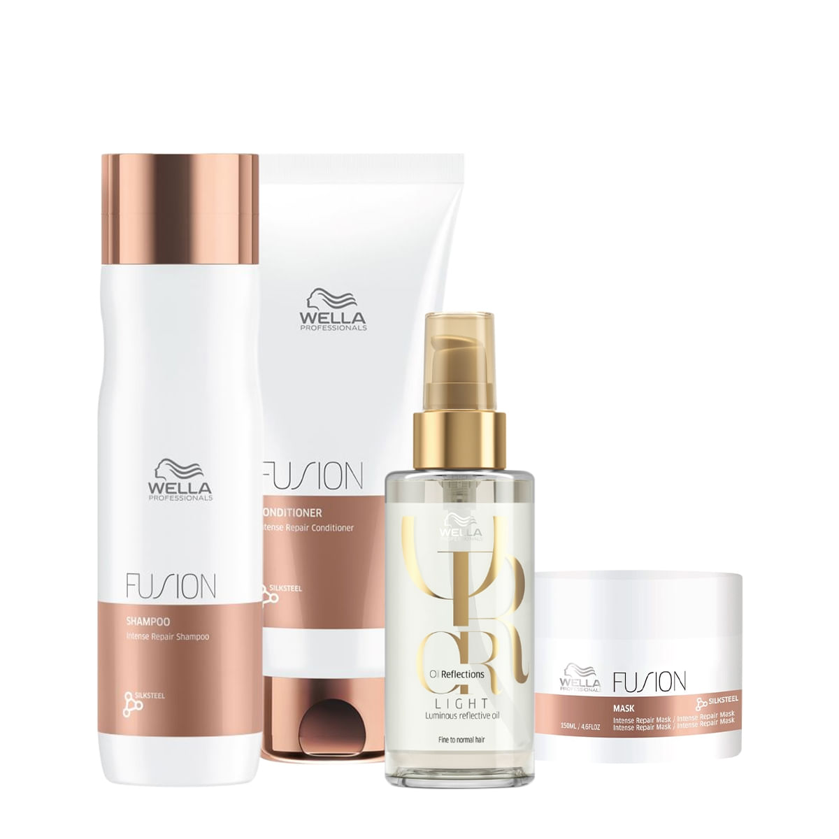 Kit Wella Professionals Fusion Reflections Home Care Oil Light 100 (4 produtos)