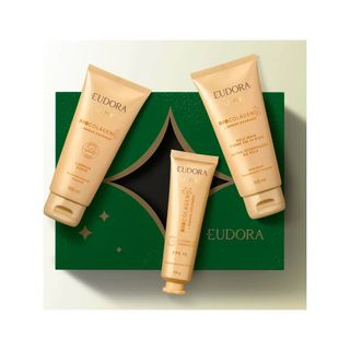 Kit Eudora La Piel Âmbar Dourado Hidratante Corporal 100ml + Sabonete Líquido 100ml + Hidratante Mãos 50g