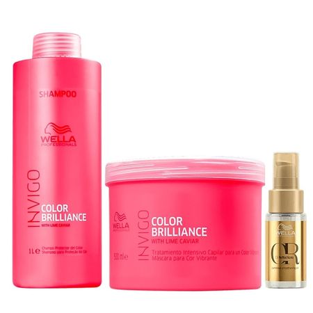 Kit-Wella-Color-Brilliance-Shampoo-1L-+-Máscara-500ml-+-Óleo-Oil-Reflections-30ml--1