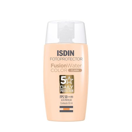 ISDIN-Fusion-Water-5-Stars-FPS50-Color-Clara---Protetor-Solar-Facial-com-Cor-50ml--1