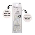 Unha Postiça Para Pés Kiss Impress Color Toe Nails 501 Lustre White Com 24un