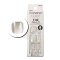 Unha Postiça Para Pés Kiss Impress Color Toe Nails 501 Lustre White Com 24un