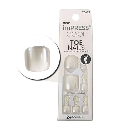 Unha-Postiça-Para-Pés-Kiss-Impress-Color-Toe-Nails-501-Lustre-White-Com-24un--4