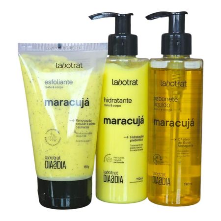 Kit-Labotrat-Dia-a-Dia-Maracujá---Hidratante-190ml-+-Sabonete-Líquido-190ml-+-Esfoliante-150g--1