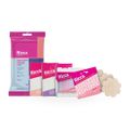 Kit Descartáveis Úteis Ricca - Lenço de Limpeza Facia + Lenço de Papel + Hastes Flexíveis + Adesivo Para Proteção Dos Mamilos