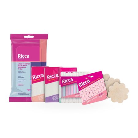 Kit-Descartáveis-Úteis-Ricca---Lenço-de-Limpeza-Facia-+-Lenço-de-Papel-+-Hastes-Flexíveis-+-Adesivo-Para-Proteção-Dos-Mamilos--1
