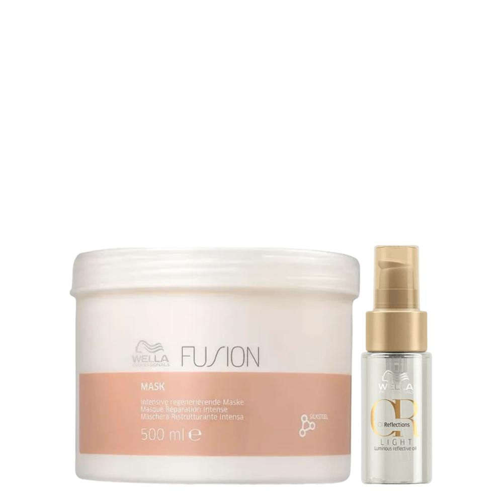 Kit Máscara Fusion 500ml e Oil Reflections Light 30ml -Wella