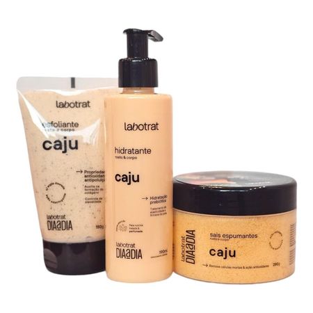 Kit-Labotrat-Dia-a-Dia-Caju---Hidratante-190ml-+-Esfoliante-150g-+-Sais-Espumantes-280g--1