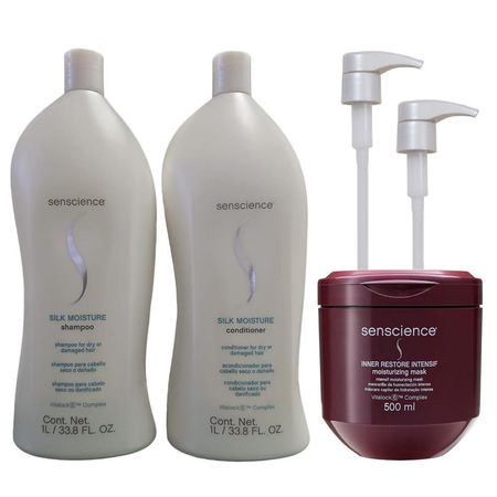 Kit-Senscience-Silk-Moisture-Shampoo-1L-+-Condicionador-1L-+-Inner-Intensif-500ml-+-Válvulas-Pump--1