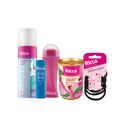 Kit Pronta pra festa Ricca - Shampoo A Seco Menta 50ml + Rolo Facial + Elástico + Protetor Solar Labial + Lenço Antisséptico