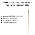 Palito de Bambu Vertix Nail Care C/50 Uni Cód.3236