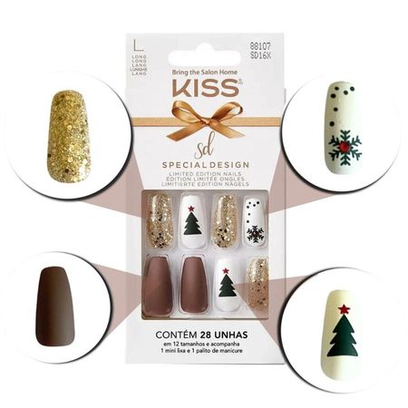Unhas-Postiças-Kiss-Sd-North-Pole-Long-C/28un-Sd16x--3