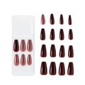 Unhas Postiças Glitter Kiss New York Vinho Tinto Bailarina Longo
