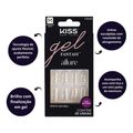Unhas Postiças Kiss New York Gel Fantasy Allure Quadrado Médio C/28un Fa03b