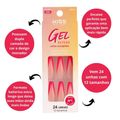 Unhas Postiças Kiss Ny Gel Extend Bailarina Com 24un Gn01b