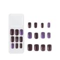 Unhas Postiças Glitter Kiss New York Uva Quadrado Longo