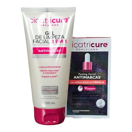 Kit-Cicatricure-Porcelana-Antimarcas-Gel-de-Limpeza-150ml-+-Sérum-Peeling-30ml--1