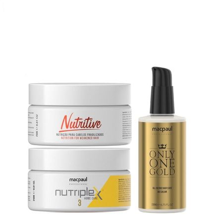 Kit-MacPaul---Máscara-Nutriplex-250g-+-Máscara-Nutritive-250g-+-Only-One-Gold-200ml--1