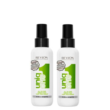 Kit-Revlon-Professional-Uniq-One-Green-Tea-Hair-Tratament---Leave-in-150-ml---2-Unidades--1