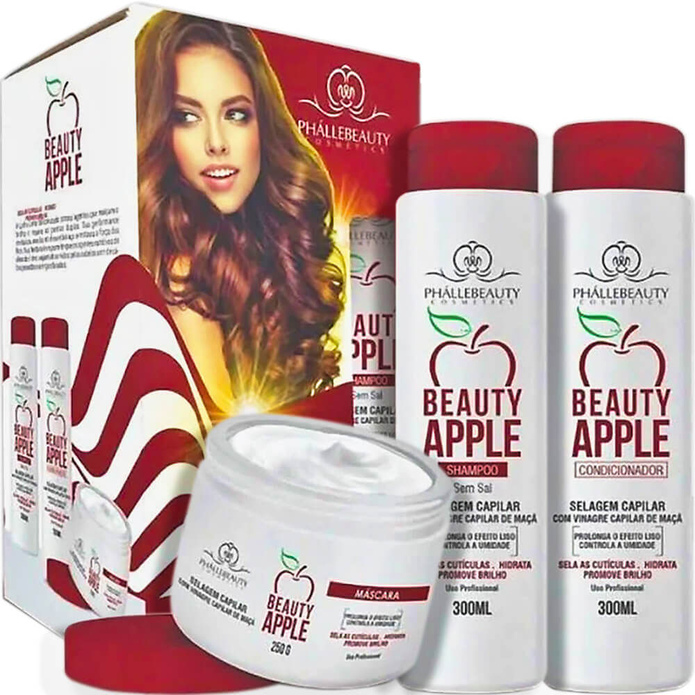 Phállebeauty Beauty Applee - Kit Selagem Capilar Vinagre de Maçã 3 Und