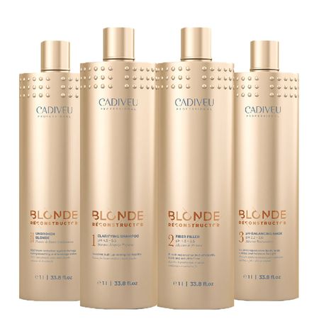 Kit-Cadiveu-Professional-Blond-Reconstrutor---Shampoo-1000-ml-+-Condicionador-1000-ml-+-Máscara-Fiber-Filler-1000-ml-+-Máscara-pH-Balancing-1000-ml--1